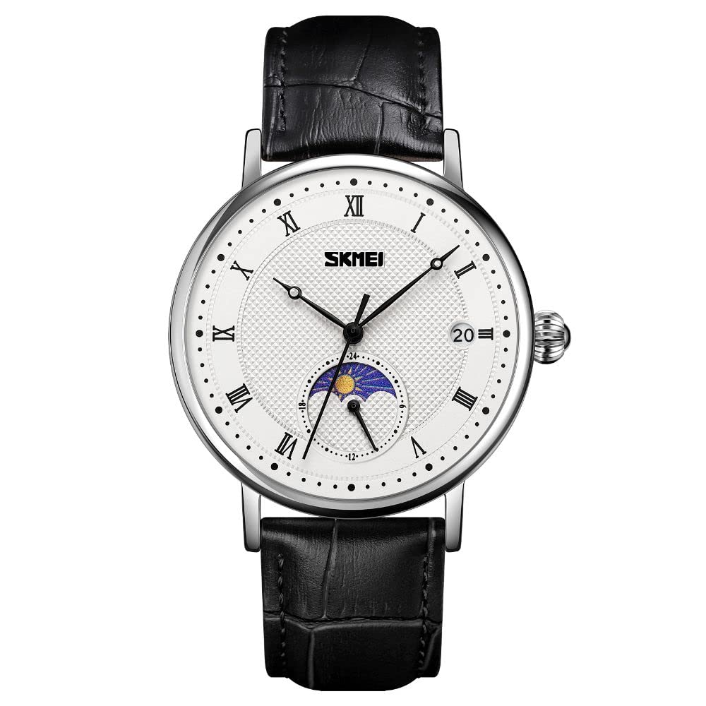 Skmei Analog Watch for Men Leather Strap