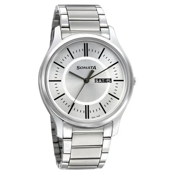 Sonata Quartz Analog with Day and Date