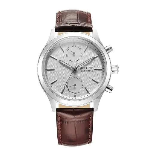 Titan Sapphire Multifunction Quartz Analog with Day and Date
