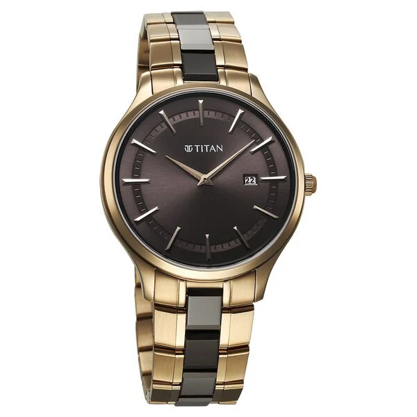 Titan Slim Ceramic Fusion Quartz Analog with Date Watch